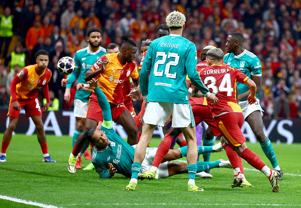 欧冠-埃基蒂克失单刀勒米纳制胜 利物浦0-1加拉塔萨雷